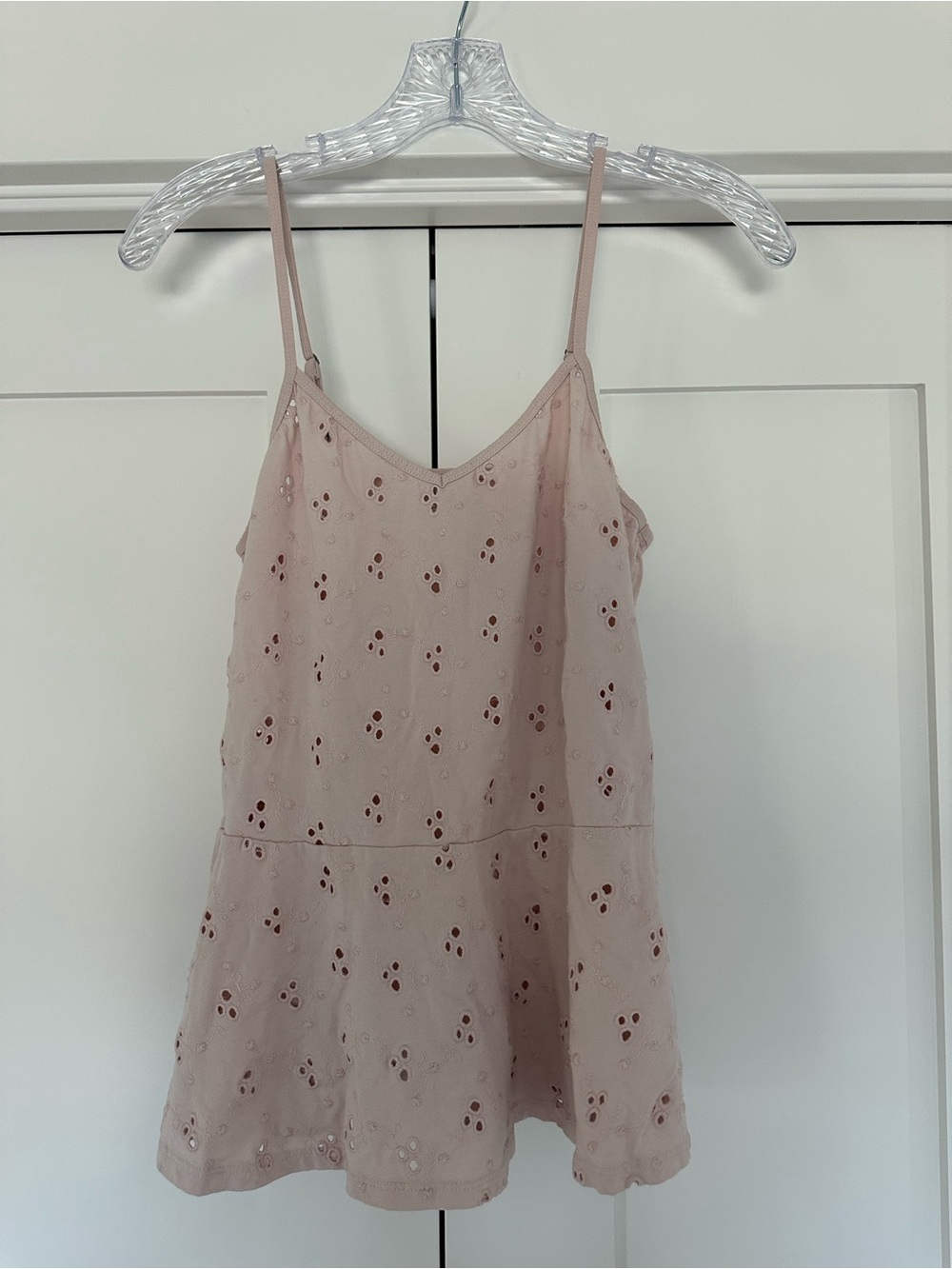 hinge Pale Pink Eyelet Cami Top
